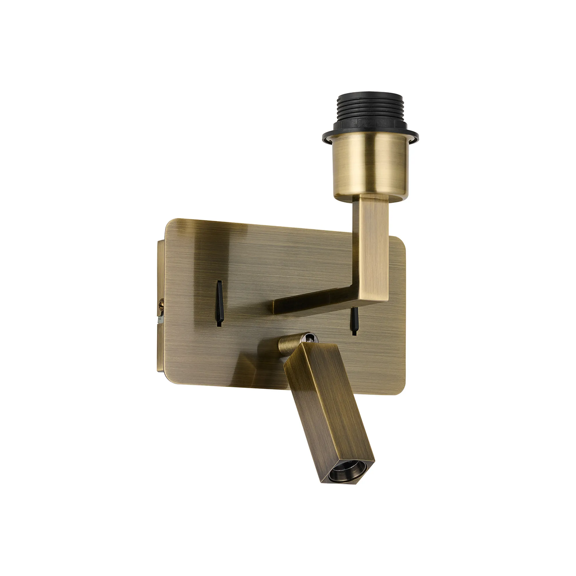 D0947AB  Clara Wall + Reading Light with USB-C Socket, 1 x E27 + 3W LED, 3000K, Individually Switched, Antique Brass